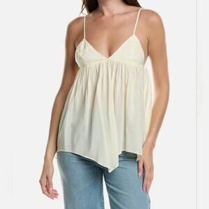 NWT WeWoreWhat Flowy Handkerchief Triangle Cami Top Lightweight XS Ivory Cream